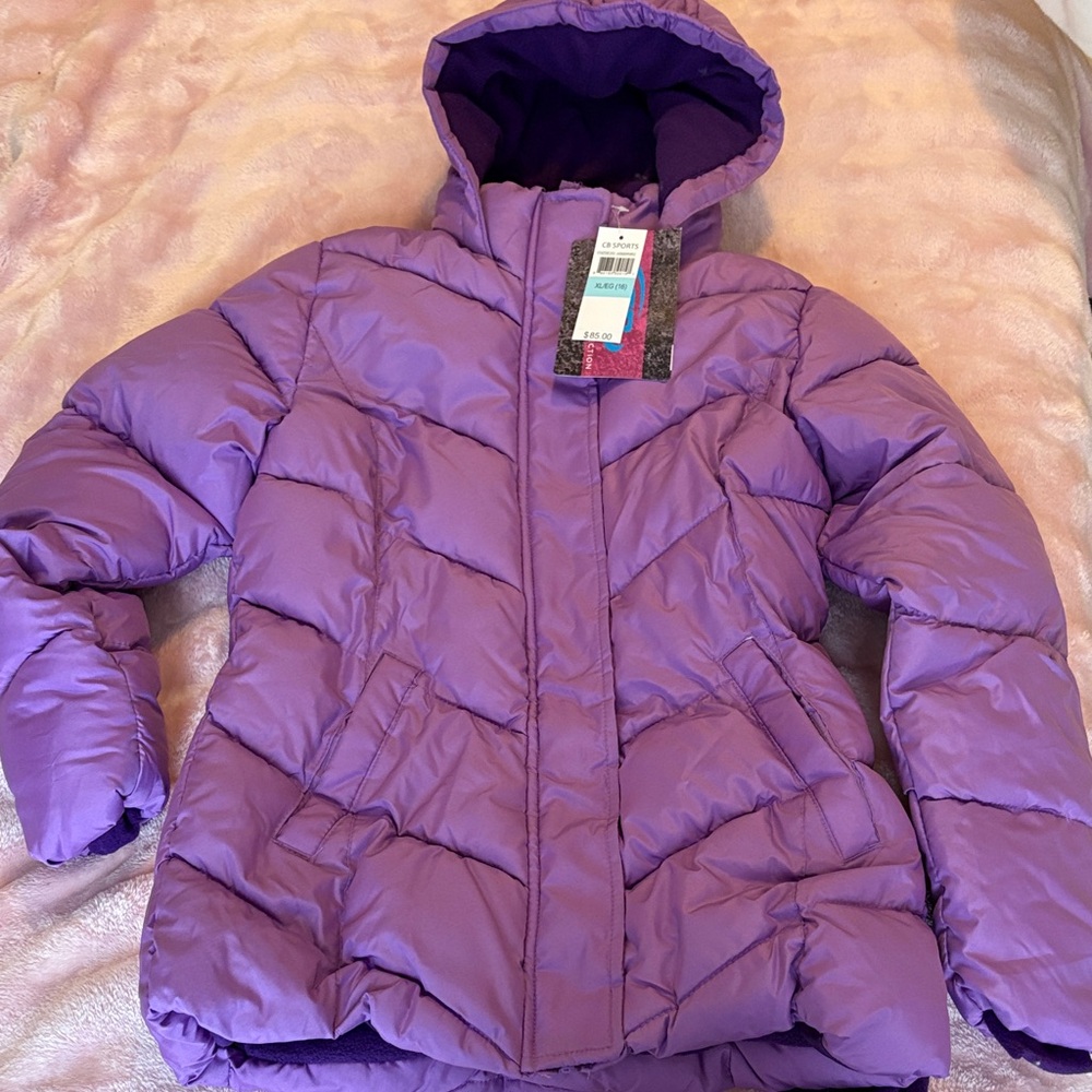 CB Sports Purple Kids Puffer Jacket NWT